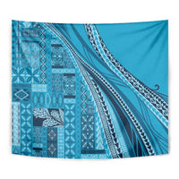 Pasifika Women's Day - Samoa Siapo Malu Tattoo Inspired Tapestry Turquoise LT7 - Polynesian Pride