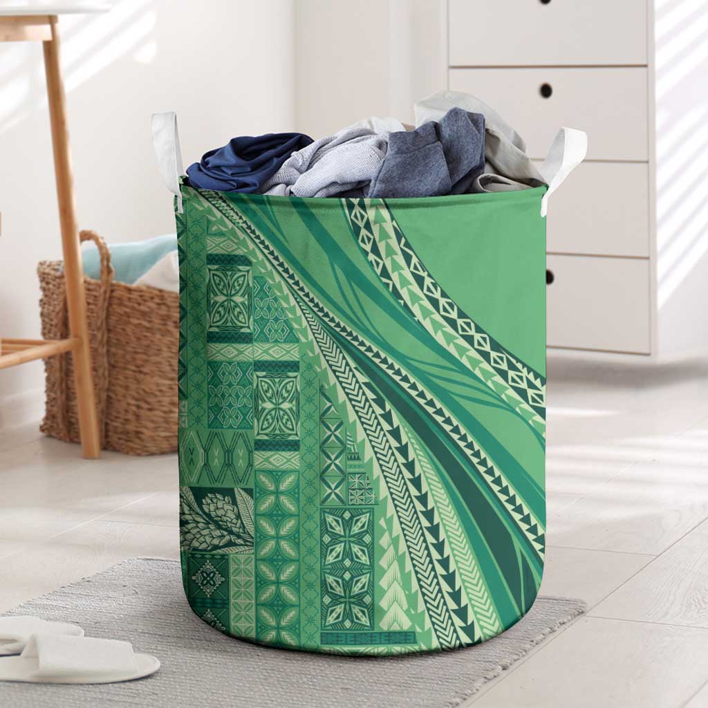 Pasifika Women's Day - Samoa Siapo Malu Tattoo Inspired Laundry Basket Jade LT7 Jade - Polynesian Pride