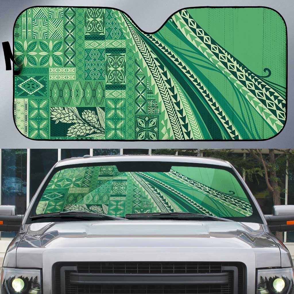 Pasifika Women's Day - Samoa Siapo Malu Tattoo Inspired Auto Sun Shade Jade LT7 Jade - Polynesian Pride