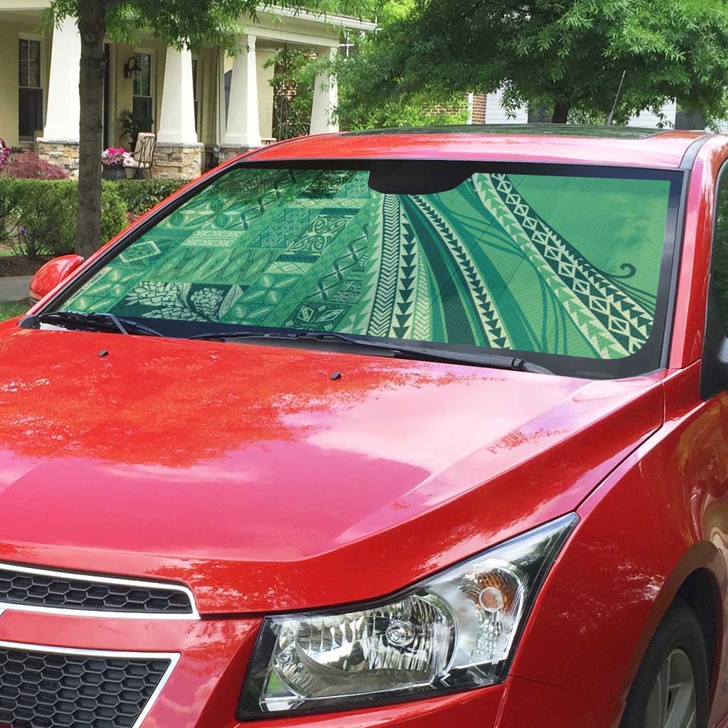 Pasifika Women's Day - Samoa Siapo Malu Tattoo Inspired Auto Sun Shade Jade LT7 - Polynesian Pride