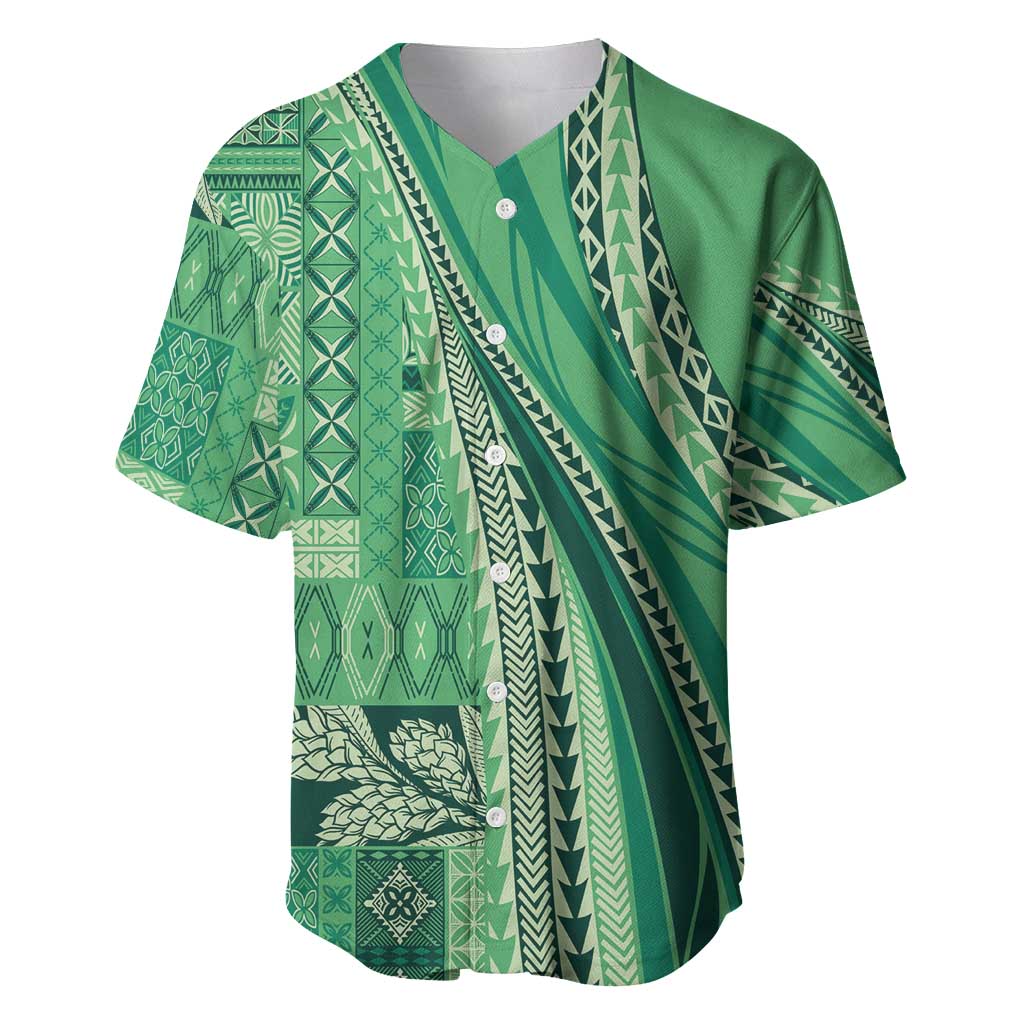 Pasifika Women's Day - Samoa Siapo Malu Tattoo Inspired Baseball Jersey Jade LT7 Jade - Polynesian Pride