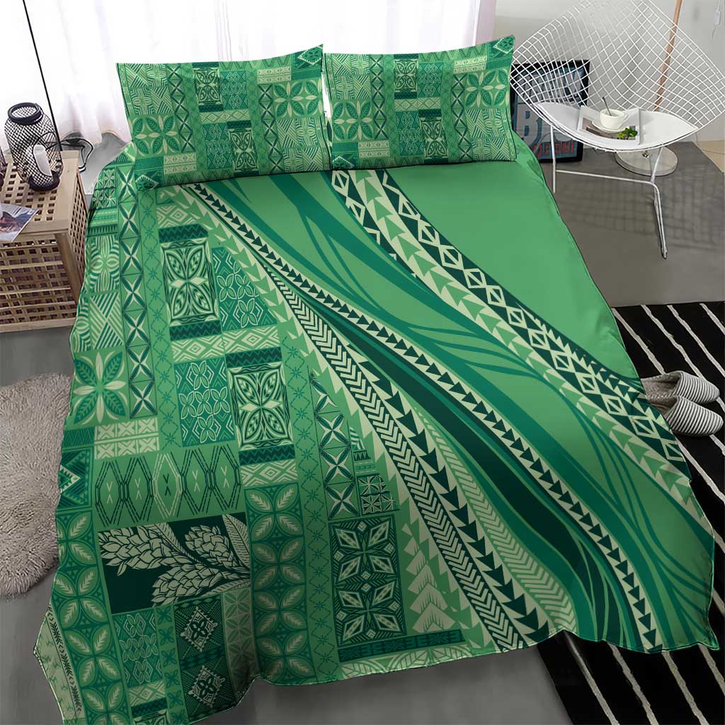 Pasifika Women's Day - Samoa Siapo Malu Tattoo Inspired Bedding Set Jade LT7 - Polynesian Pride