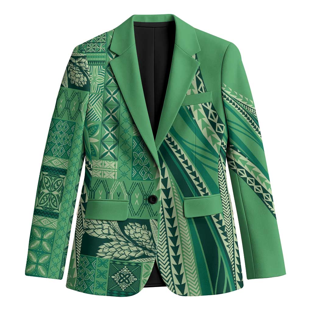 Pasifika Women's Day - Samoa Siapo Malu Tattoo Inspired Blazer Jade LT7 Unisex Jade - Polynesian Pride