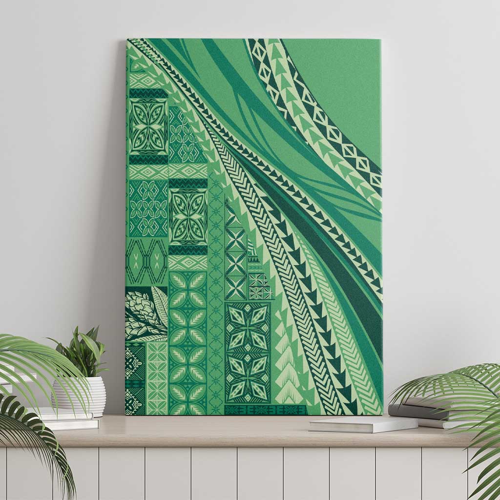 Pasifika Women's Day - Samoa Siapo Malu Tattoo Inspired Canvas Wall Art Jade LT7 - Polynesian Pride