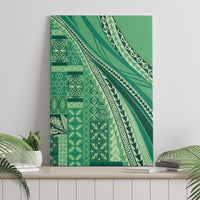 Pasifika Women's Day - Samoa Siapo Malu Tattoo Inspired Canvas Wall Art Jade LT7 - Polynesian Pride
