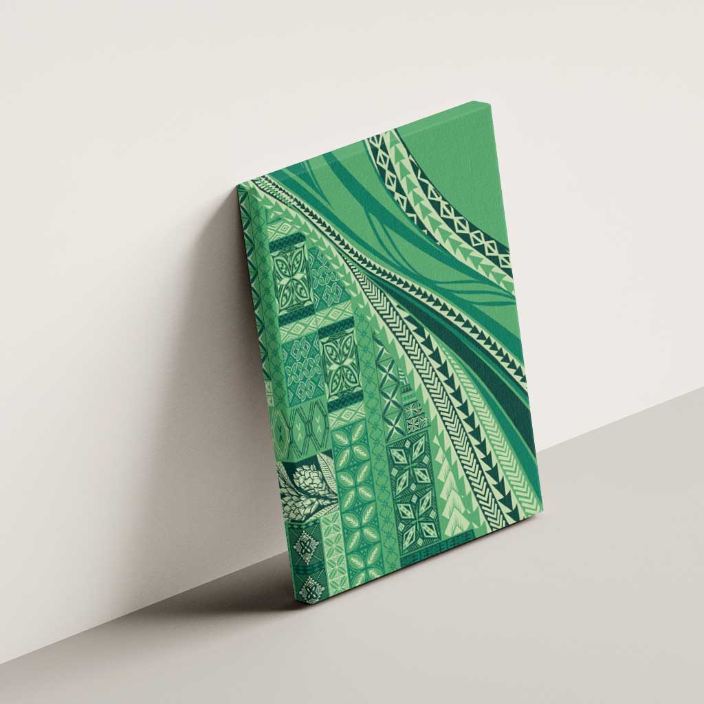 Pasifika Women's Day - Samoa Siapo Malu Tattoo Inspired Canvas Wall Art Jade LT7 - Polynesian Pride