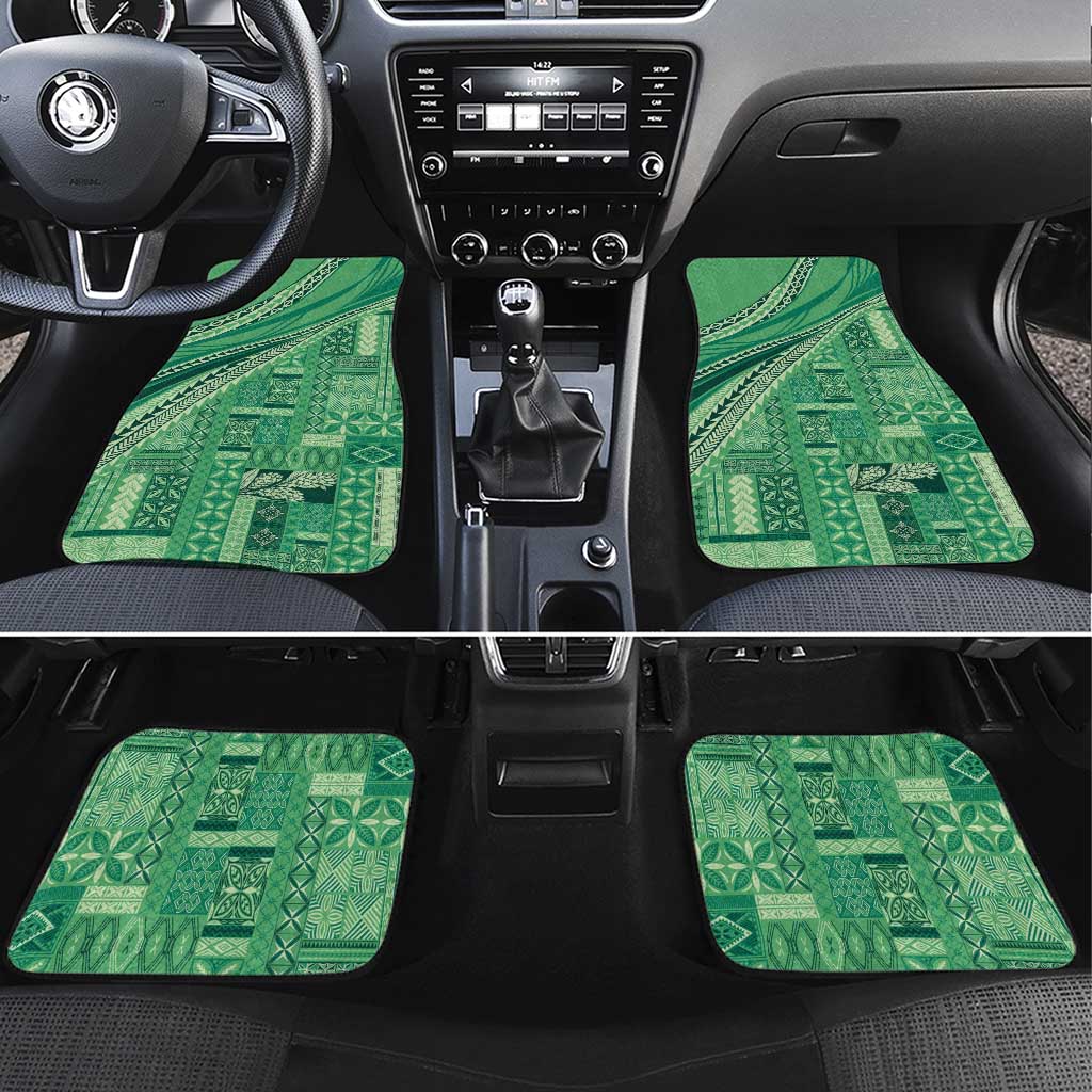 Pasifika Women's Day - Samoa Siapo Malu Tattoo Inspired Car Mats Jade LT7 Set 4pcs Jade - Polynesian Pride