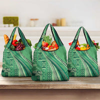 Pasifika Women's Day - Samoa Siapo Malu Tattoo Inspired Grocery Bag Jade LT7 3-pack One Size Jade - Polynesian Pride