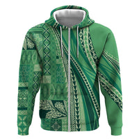 Pasifika Women's Day - Samoa Siapo Malu Tattoo Inspired Hoodie Jade LT7 Zip Hoodie Jade - Polynesian Pride