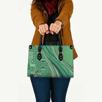 Pasifika Women's Day - Samoa Siapo Malu Tattoo Inspired Leather Bag Jade LT7 - Polynesian Pride