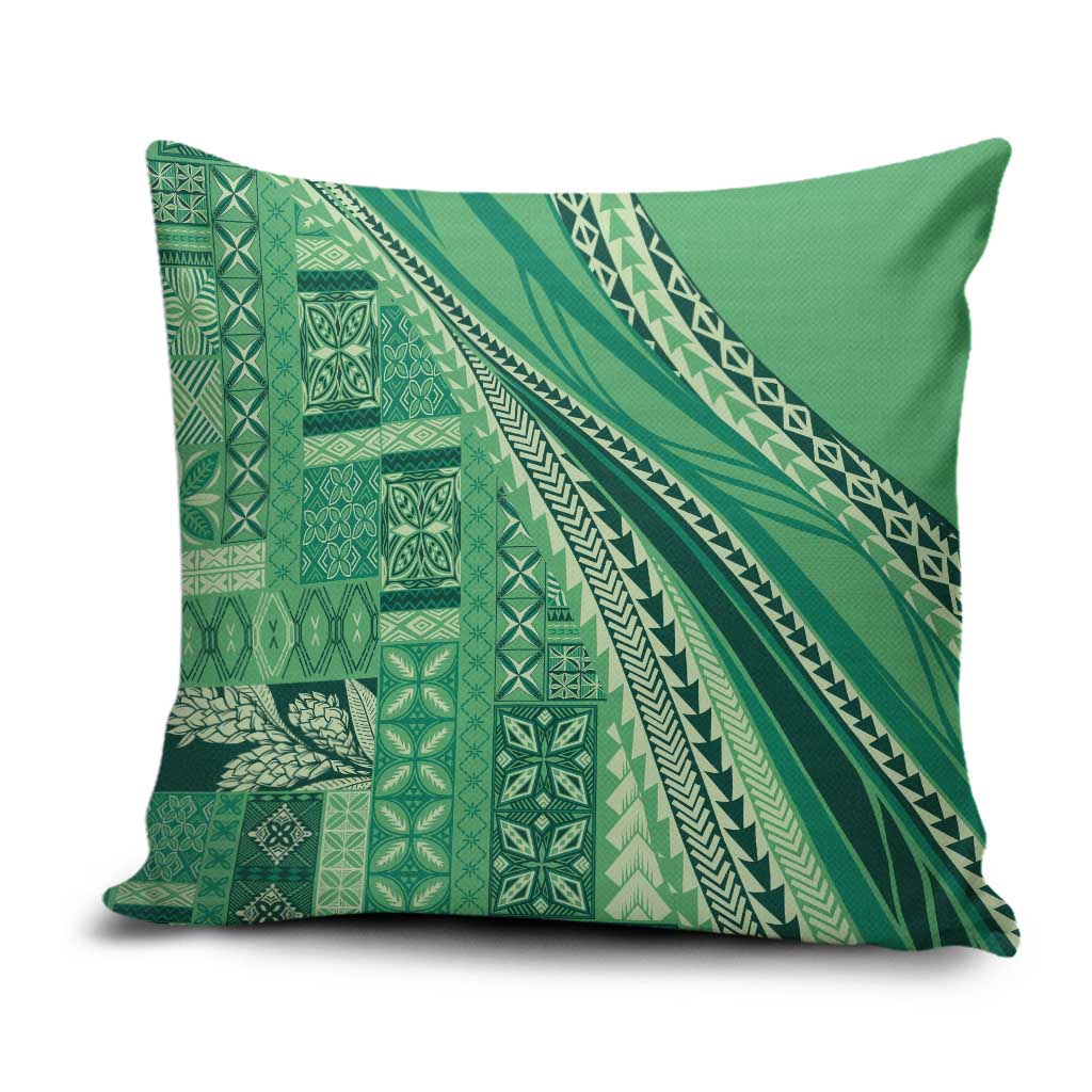 Pasifika Women's Day - Samoa Siapo Malu Tattoo Inspired Pillow Cover Jade LT7 Jade - Polynesian Pride