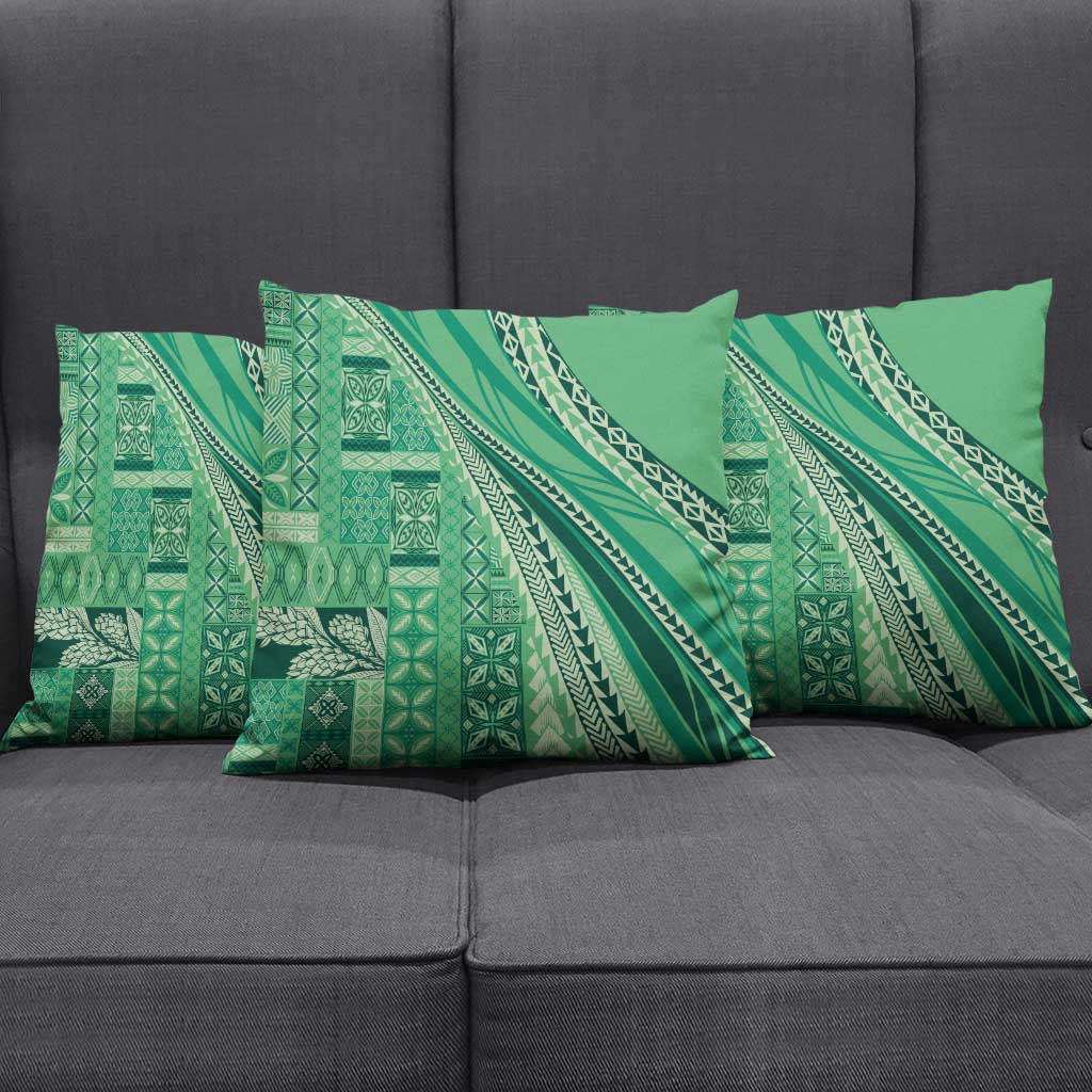 Pasifika Women's Day - Samoa Siapo Malu Tattoo Inspired Pillow Cover Jade LT7 - Polynesian Pride