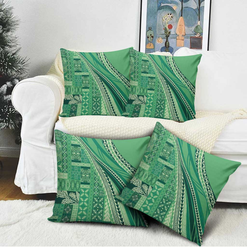 Pasifika Women's Day - Samoa Siapo Malu Tattoo Inspired Pillow Cover Jade LT7 - Polynesian Pride