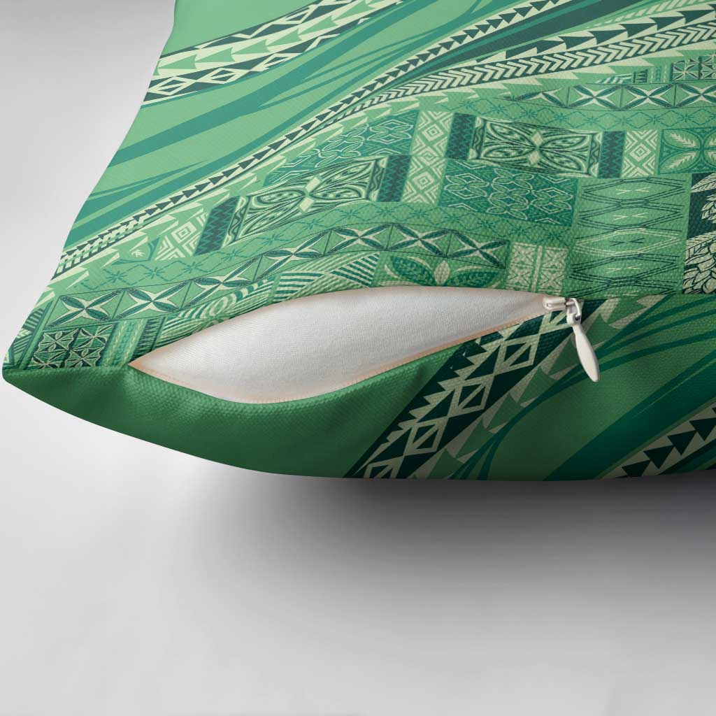 Pasifika Women's Day - Samoa Siapo Malu Tattoo Inspired Pillow Cover Jade LT7 - Polynesian Pride