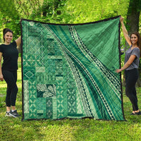 Pasifika Women's Day - Samoa Siapo Malu Tattoo Inspired Quilt Jade LT7 - Polynesian Pride