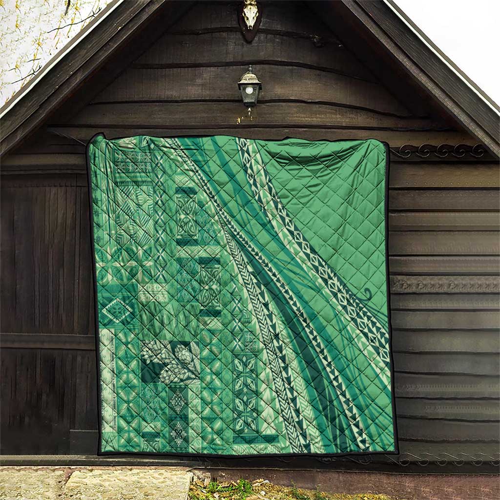 Pasifika Women's Day - Samoa Siapo Malu Tattoo Inspired Quilt Jade LT7 - Polynesian Pride