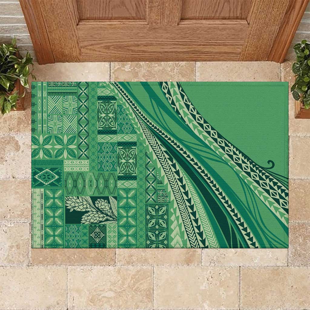 Pasifika Women's Day - Samoa Siapo Malu Tattoo Inspired Rubber Doormat Jade LT7 Jade - Polynesian Pride