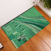 Pasifika Women's Day - Samoa Siapo Malu Tattoo Inspired Rubber Doormat Jade LT7 - Polynesian Pride