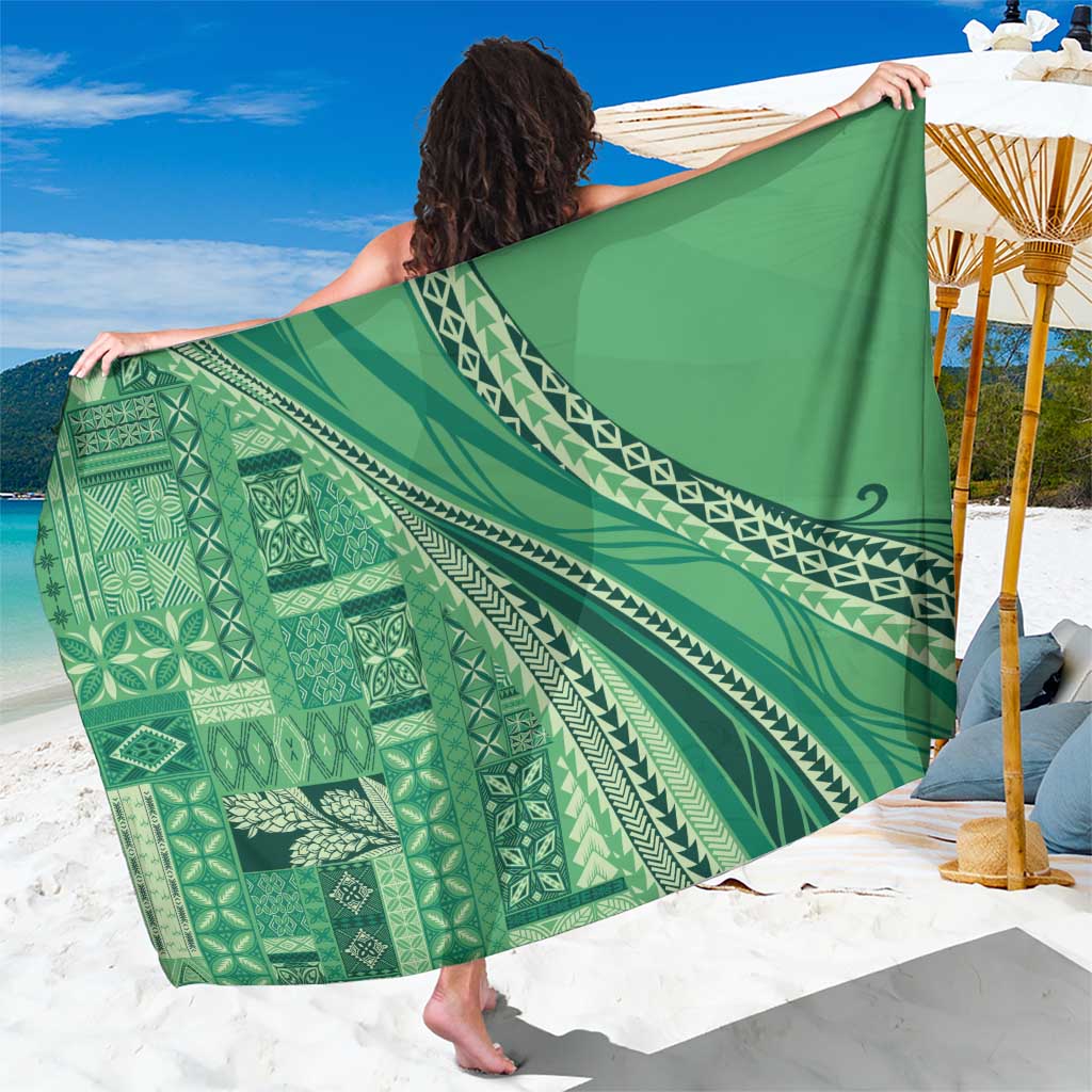 Pasifika Women's Day - Samoa Siapo Malu Tattoo Inspired Sarong Jade LT7 One Size 44 x 66 inches Jade - Polynesian Pride