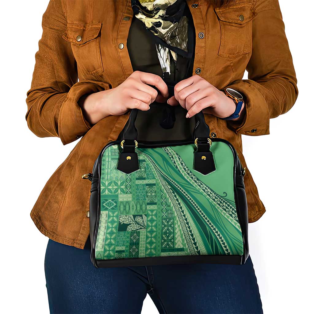 Pasifika Women's Day - Samoa Siapo Malu Tattoo Inspired Shoulder Handbag Jade LT7 - Polynesian Pride