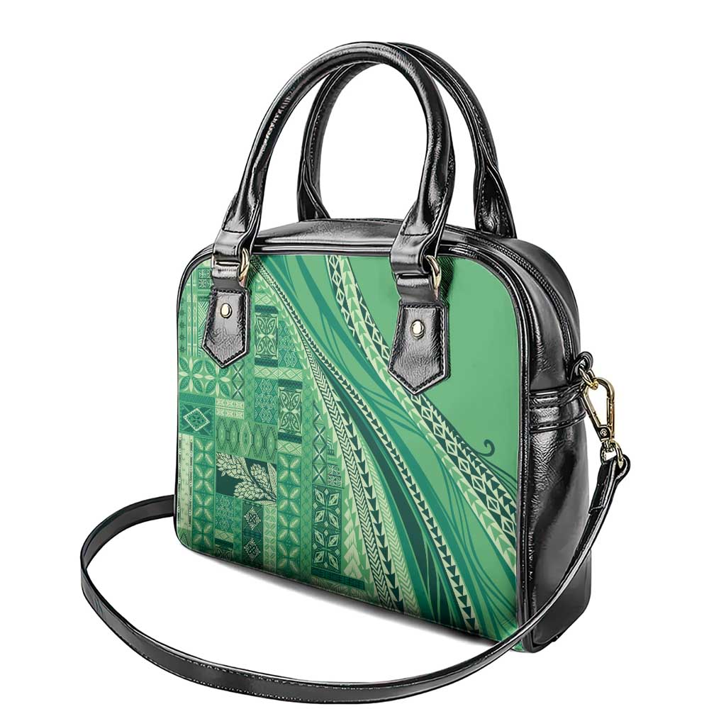 Pasifika Women's Day - Samoa Siapo Malu Tattoo Inspired Shoulder Handbag Jade LT7 - Polynesian Pride