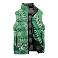Pasifika Women's Day - Samoa Siapo Malu Tattoo Inspired Sleeveless Puffer Jacket Jade LT7 - Polynesian Pride