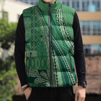 Pasifika Women's Day - Samoa Siapo Malu Tattoo Inspired Sleeveless Puffer Jacket Jade LT7 - Polynesian Pride