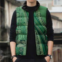 Pasifika Women's Day - Samoa Siapo Malu Tattoo Inspired Sleeveless Puffer Jacket Jade LT7 - Polynesian Pride