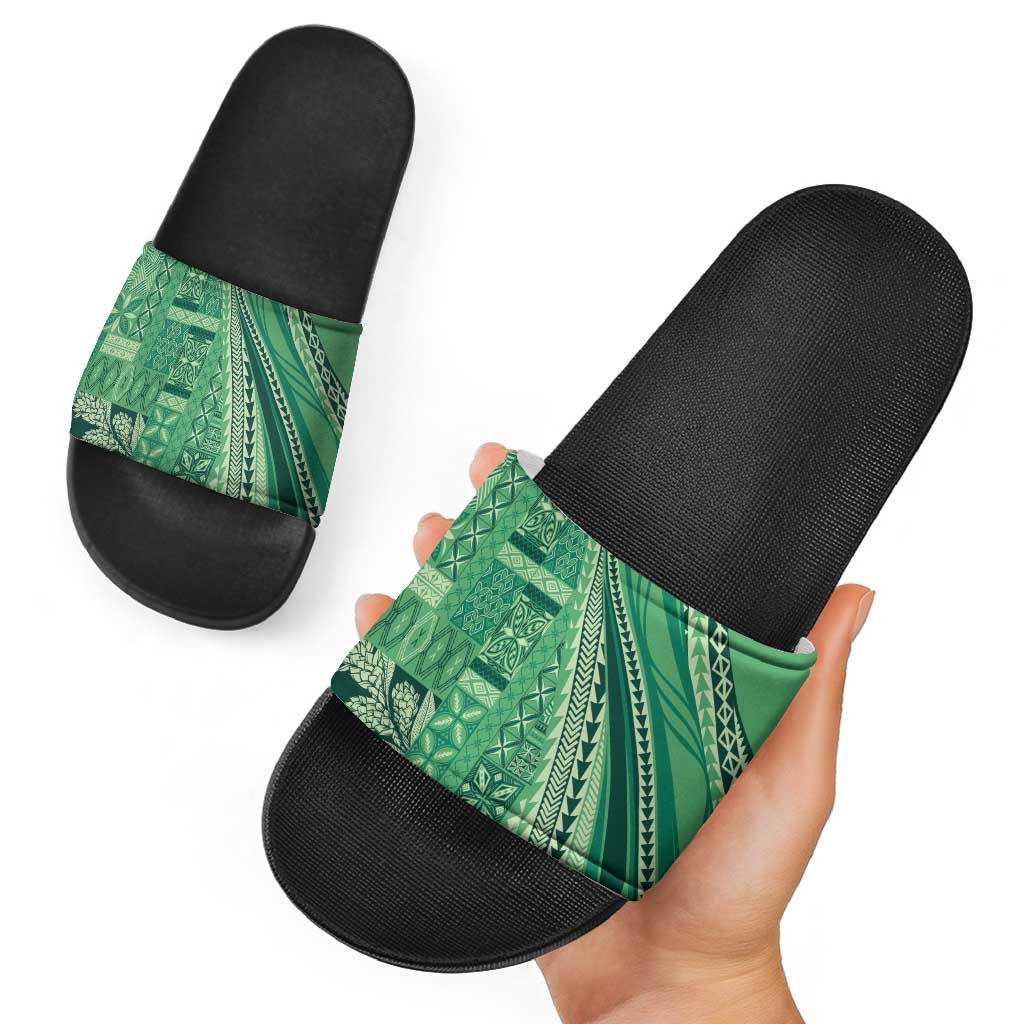 Pasifika Women's Day - Samoa Siapo Malu Tattoo Inspired Slide Sandals Jade LT7 - Polynesian Pride
