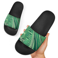 Pasifika Women's Day - Samoa Siapo Malu Tattoo Inspired Slide Sandals Jade LT7 - Polynesian Pride
