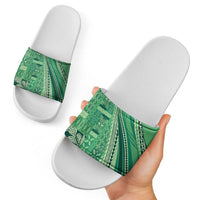 Pasifika Women's Day - Samoa Siapo Malu Tattoo Inspired Slide Sandals Jade LT7 - Polynesian Pride