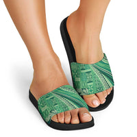 Pasifika Women's Day - Samoa Siapo Malu Tattoo Inspired Slide Sandals Jade LT7 - Polynesian Pride