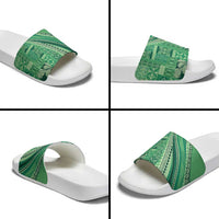 Pasifika Women's Day - Samoa Siapo Malu Tattoo Inspired Slide Sandals Jade LT7 - Polynesian Pride