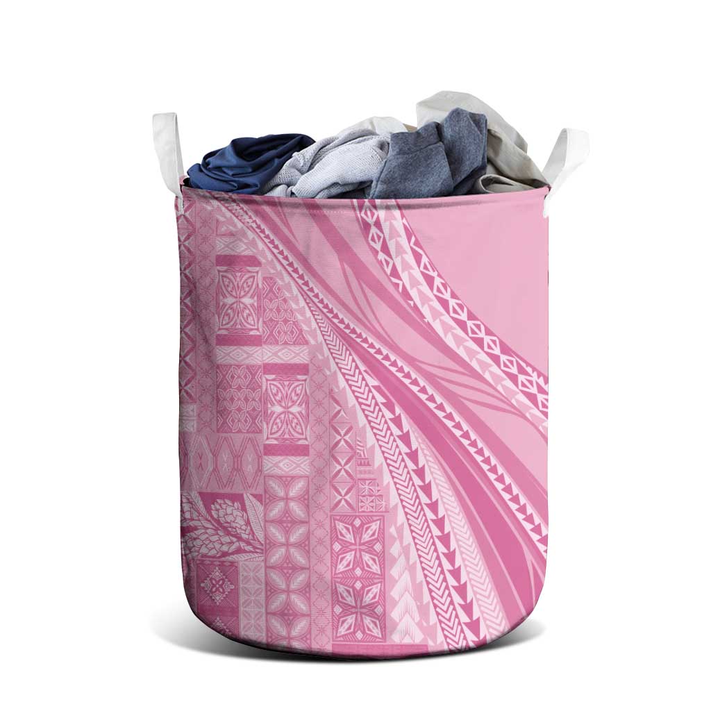 Pasifika Women's Day - Samoa Siapo Malu Tattoo Inspired Laundry Basket Pink LT7 - Polynesian Pride