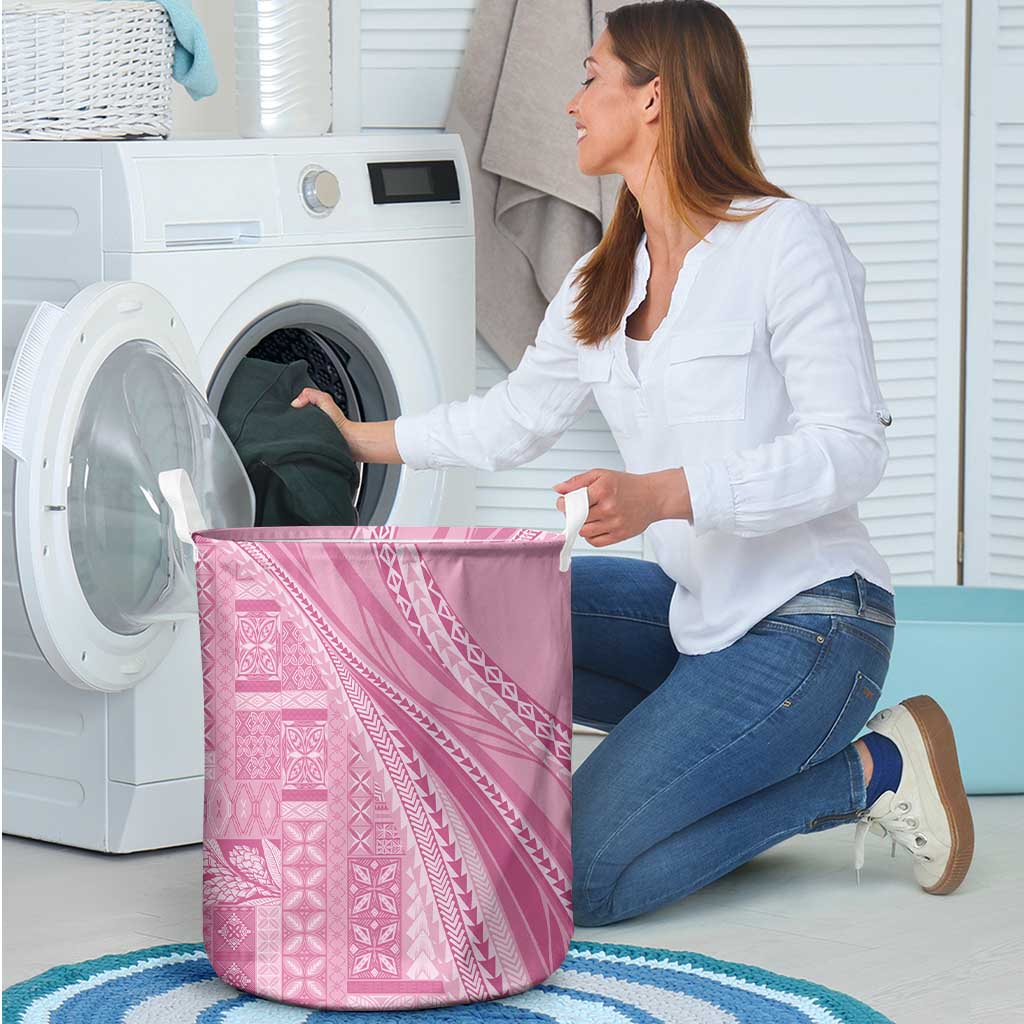 Pasifika Women's Day - Samoa Siapo Malu Tattoo Inspired Laundry Basket Pink LT7 - Polynesian Pride