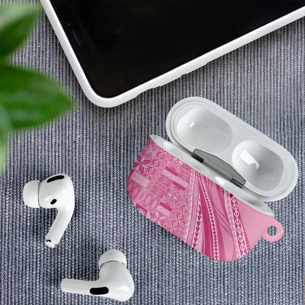 Pasifika Women's Day - Samoa Siapo Malu Tattoo Inspired AirPods Case Pink LT7 - Polynesian Pride