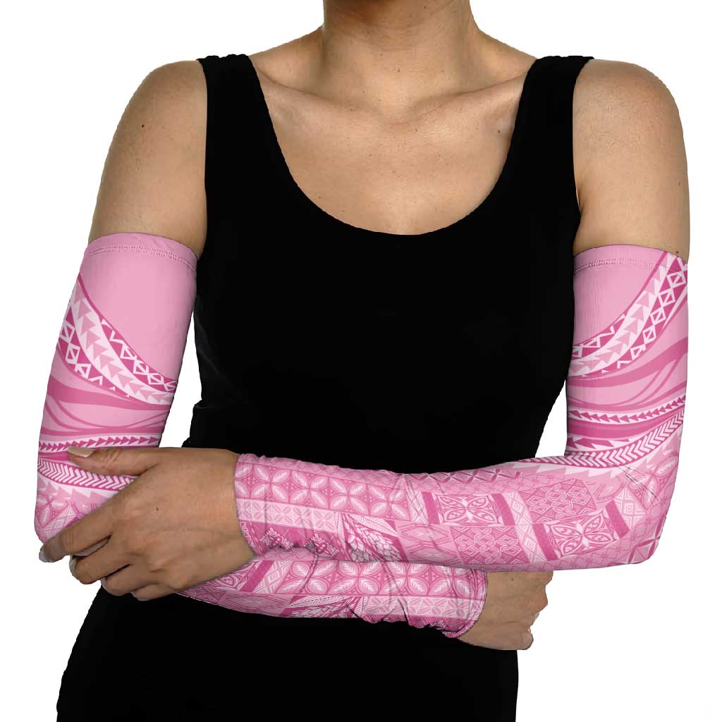 Pasifika Women's Day - Samoa Siapo Malu Tattoo Inspired Arm Sleeves Pink LT7 - Polynesian Pride