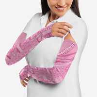 Pasifika Women's Day - Samoa Siapo Malu Tattoo Inspired Arm Sleeves Pink LT7 - Polynesian Pride
