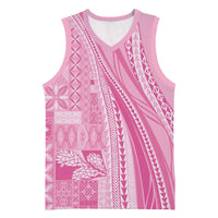 Pasifika Women's Day - Samoa Siapo Malu Tattoo Inspired Basketball Jersey Pink LT7 Unisex Pink - Polynesian Pride