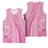 Pasifika Women's Day - Samoa Siapo Malu Tattoo Inspired Basketball Jersey Pink LT7 - Polynesian Pride