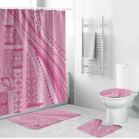 Pasifika Women's Day - Samoa Siapo Malu Tattoo Inspired Bathroom Set Pink LT7 Bathroom Set (4 pcs) Pink - Polynesian Pride
