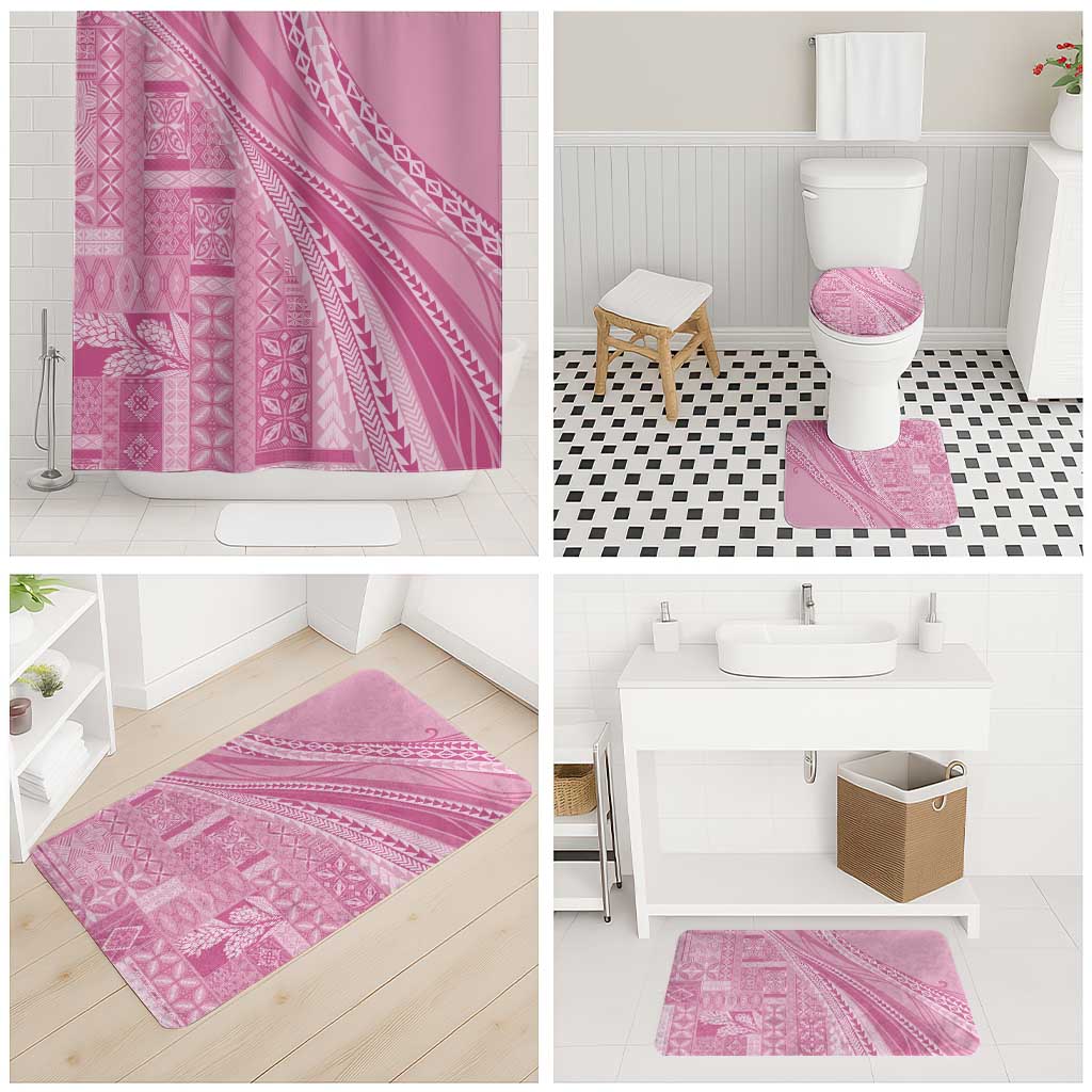 Pasifika Women's Day - Samoa Siapo Malu Tattoo Inspired Bathroom Set Pink LT7 - Polynesian Pride