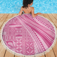 Pasifika Women's Day - Samoa Siapo Malu Tattoo Inspired Beach Blanket Pink LT7 - Polynesian Pride