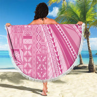 Pasifika Women's Day - Samoa Siapo Malu Tattoo Inspired Beach Blanket Pink LT7 - Polynesian Pride