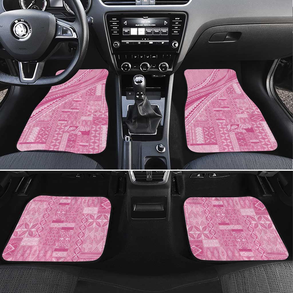 Pasifika Women's Day - Samoa Siapo Malu Tattoo Inspired Car Mats Pink LT7 Set 4pcs Pink - Polynesian Pride