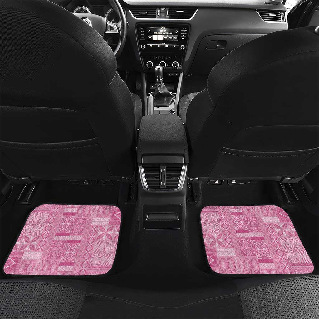 Pasifika Women's Day - Samoa Siapo Malu Tattoo Inspired Car Mats Pink LT7 Set 2pcs - Back Pink - Polynesian Pride