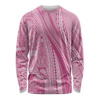 Pasifika Women's Day - Samoa Siapo Malu Tattoo Inspired Long Sleeve Shirt Pink LT7 Unisex Pink - Polynesian Pride