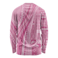 Pasifika Women's Day - Samoa Siapo Malu Tattoo Inspired Long Sleeve Shirt Pink LT7 - Polynesian Pride