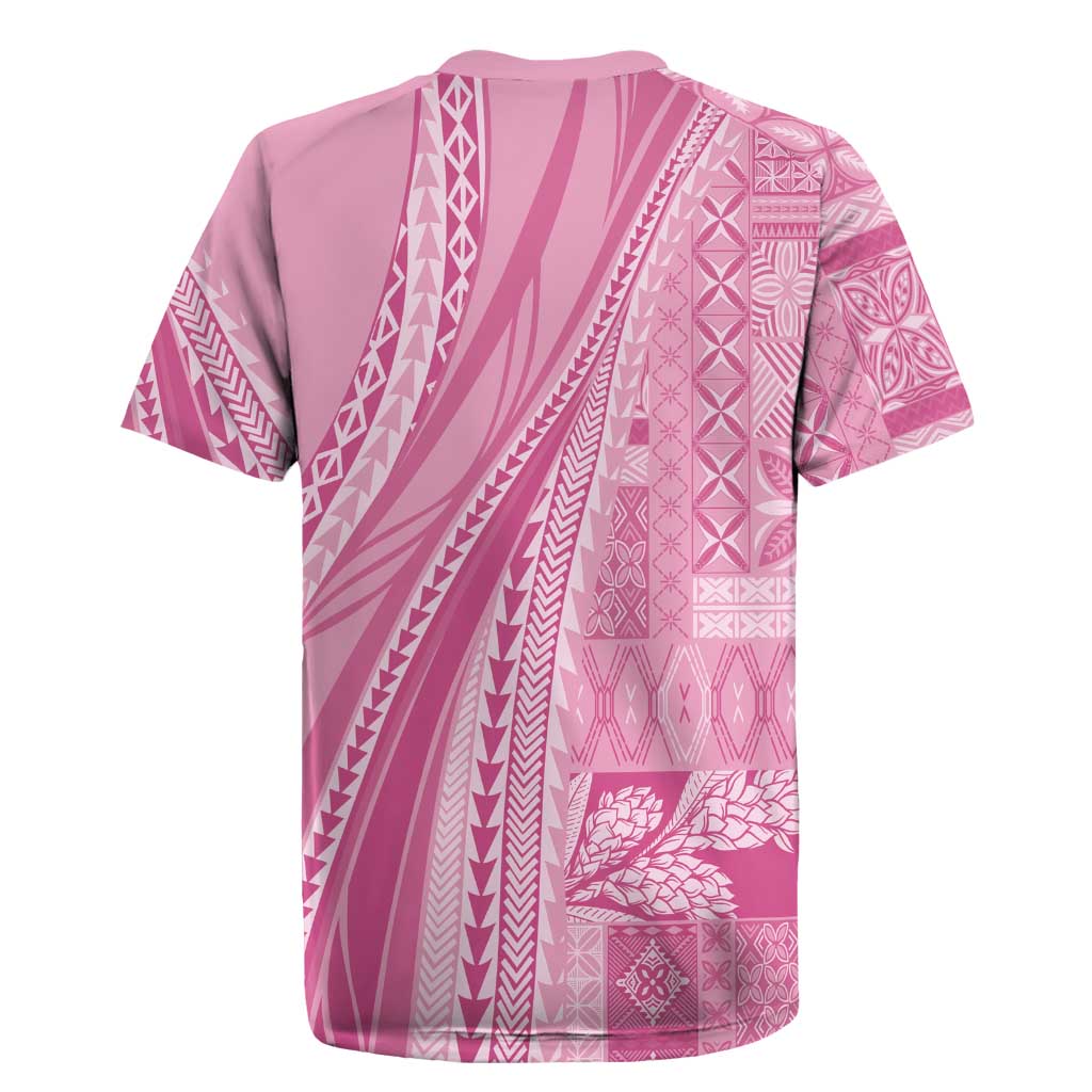 Pasifika Women's Day - Samoa Siapo Malu Tattoo Inspired Rugby Jersey Pink LT7 - Polynesian Pride