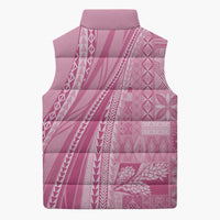Pasifika Women's Day - Samoa Siapo Malu Tattoo Inspired Sleeveless Puffer Jacket Pink LT7 - Polynesian Pride